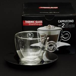 Filiżanki termiczne do cappuccino 2 szt. + podstawki 165 ml - Luigi Bormioli